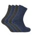4 Pack Mens Warm Merino Wool Slipper Socks for Indoors-5