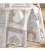 Nappe Ronde Toile Cirée Cosy Coeur 160cm Gris-2