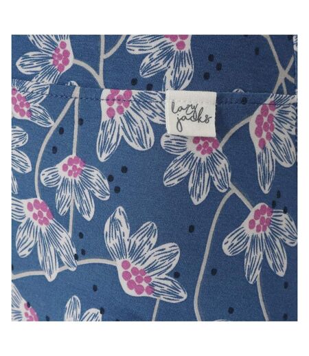 Jupe Mi-longue Motif/style Fleurs Sauvages Femme Bleu Rose Lazy Jacks