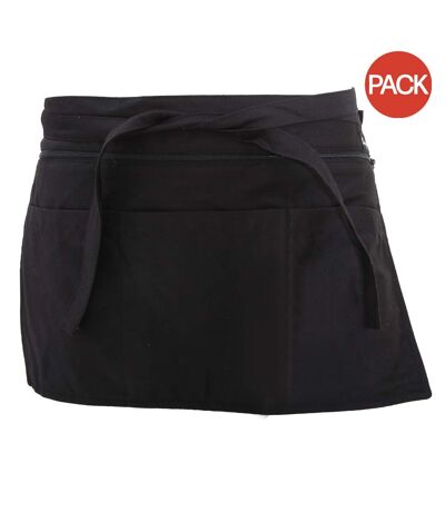 Pack of 2  Full zip multi pocket workwear apron  one size black Dennys