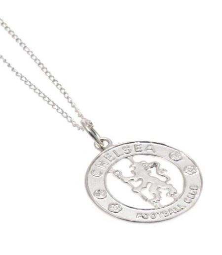 Chelsea FC Sterling Silver Pendant And Chain (Silver) (One Size) - UTTA4454