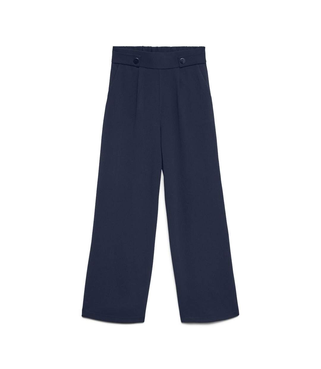 Pantalon marine femme vero moda may button-1