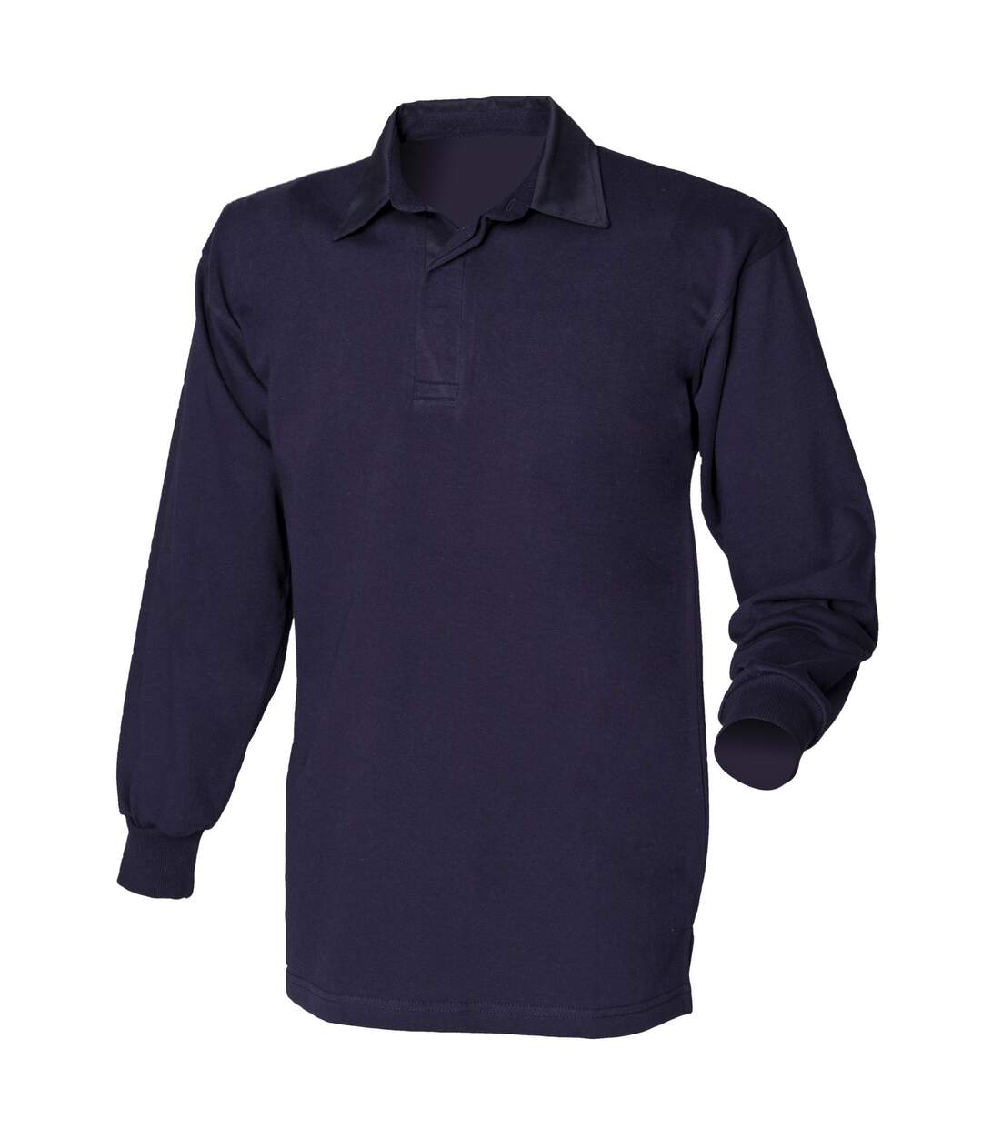 Polo de rugby à manches longues 100% coton homme bleu marine/bleu marine Front Row