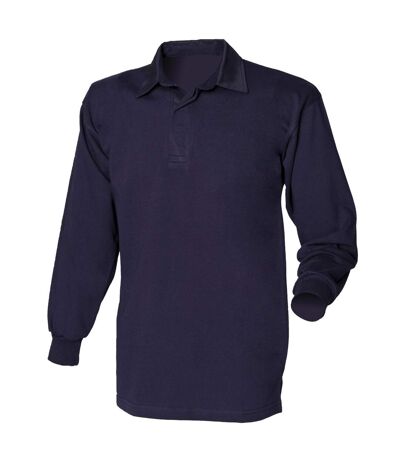 Front Row - Polo de rugby à manches longues 100% coton - Homme (Bleu marine/Bleu marine) - UTRW478