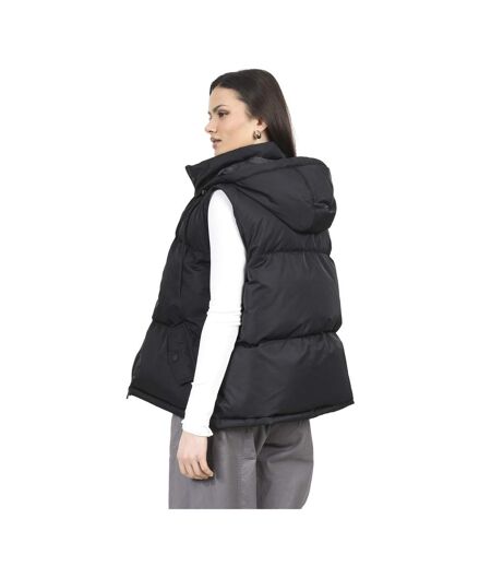 Womens/ladies Cello Padded Short Gilet Black Brave Soul