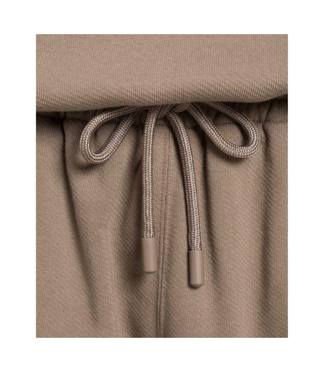 Unisex Adult Embroidered Sweat Shorts Brown Off-White-3