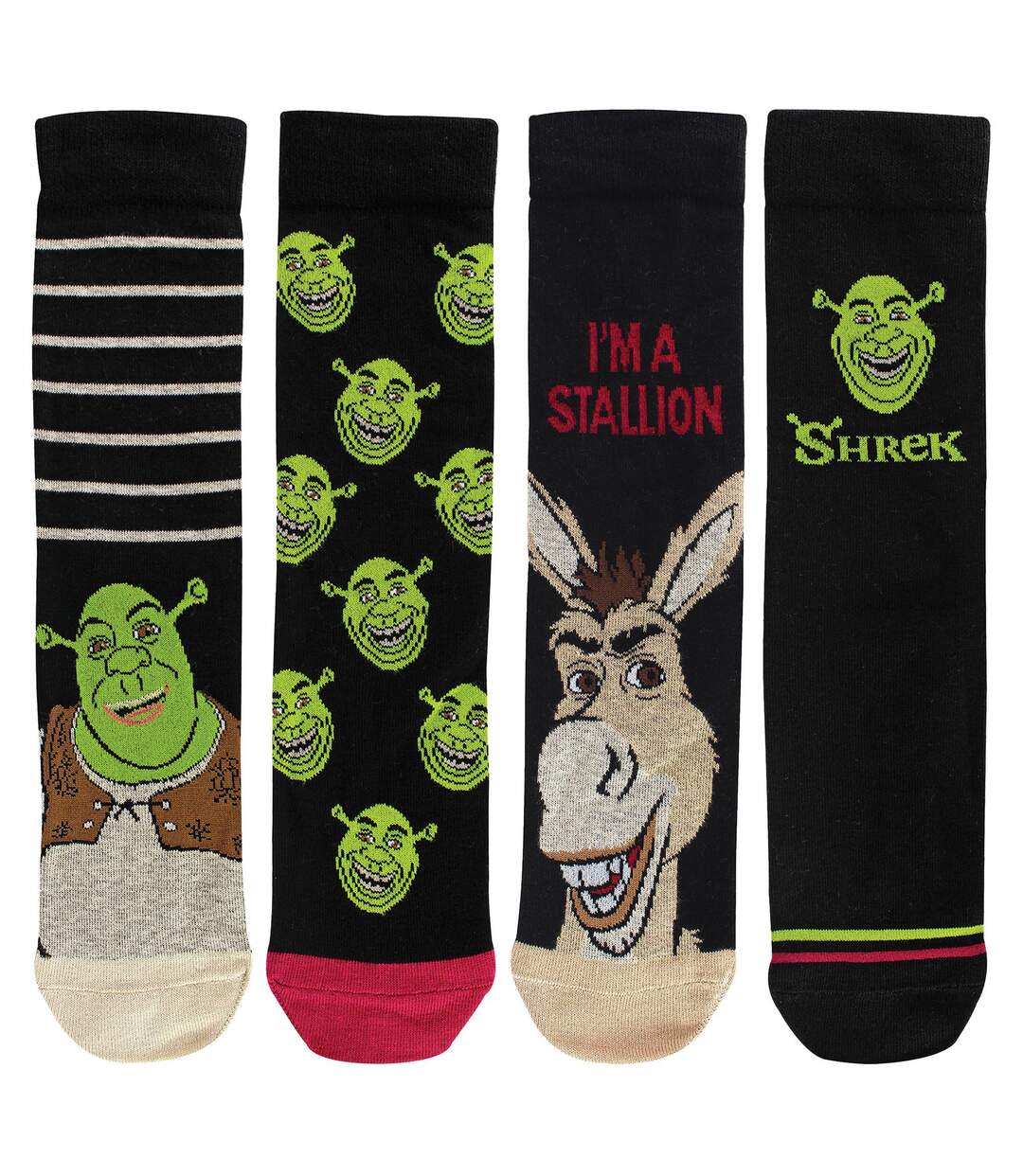 4 Pack Novelty Cotton Shrek Socks for Men and Women-4