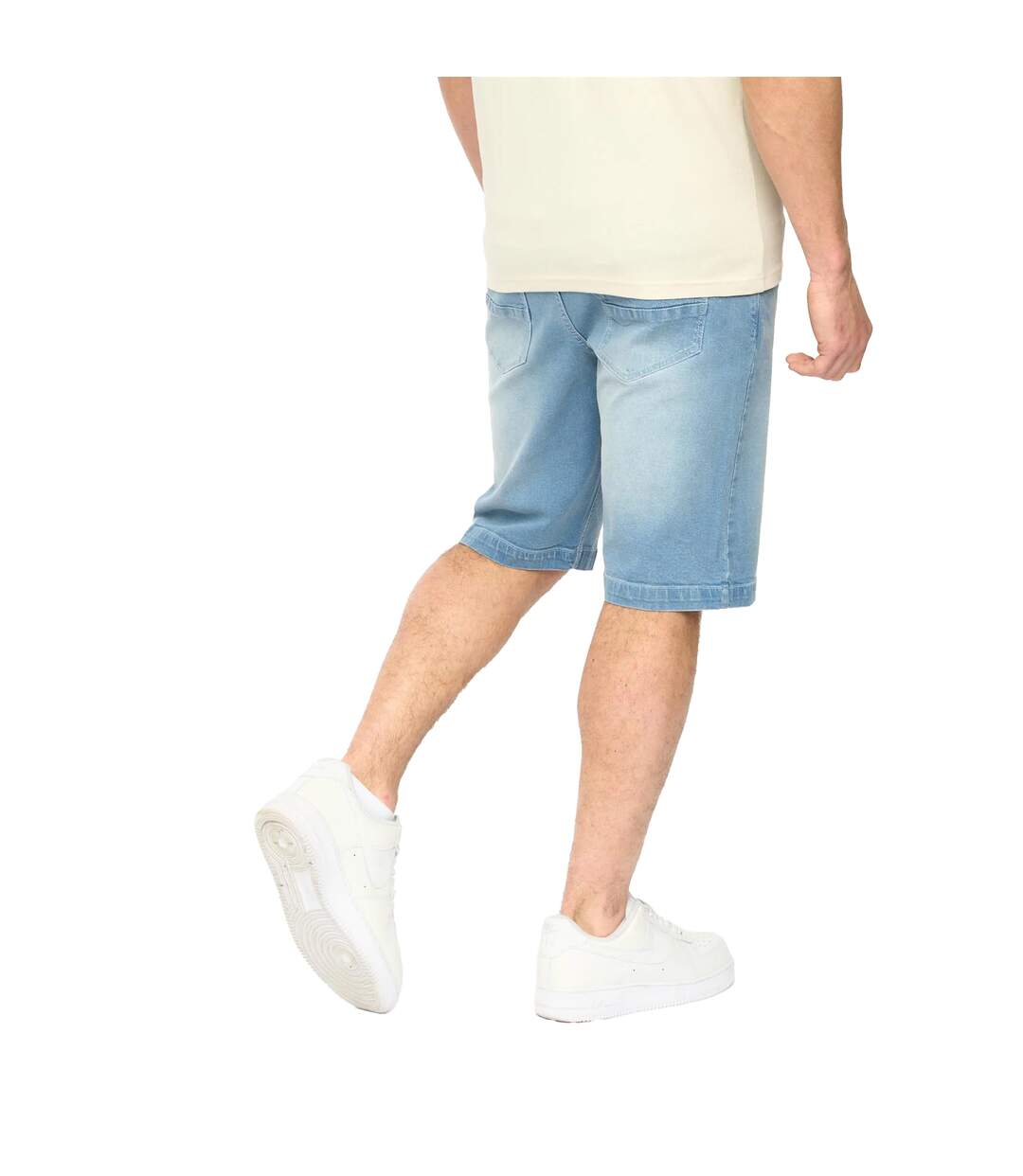 Mens Kamaline Denim Shorts Light Wash Crosshatch-4