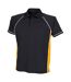 Mens Performance Piped Polo Shirt Black Amber White Finden And Hales-1