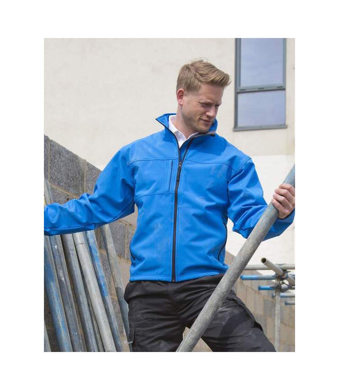 Veste softshell imperméable, coupe-vent et respirante homme bleu azur Result