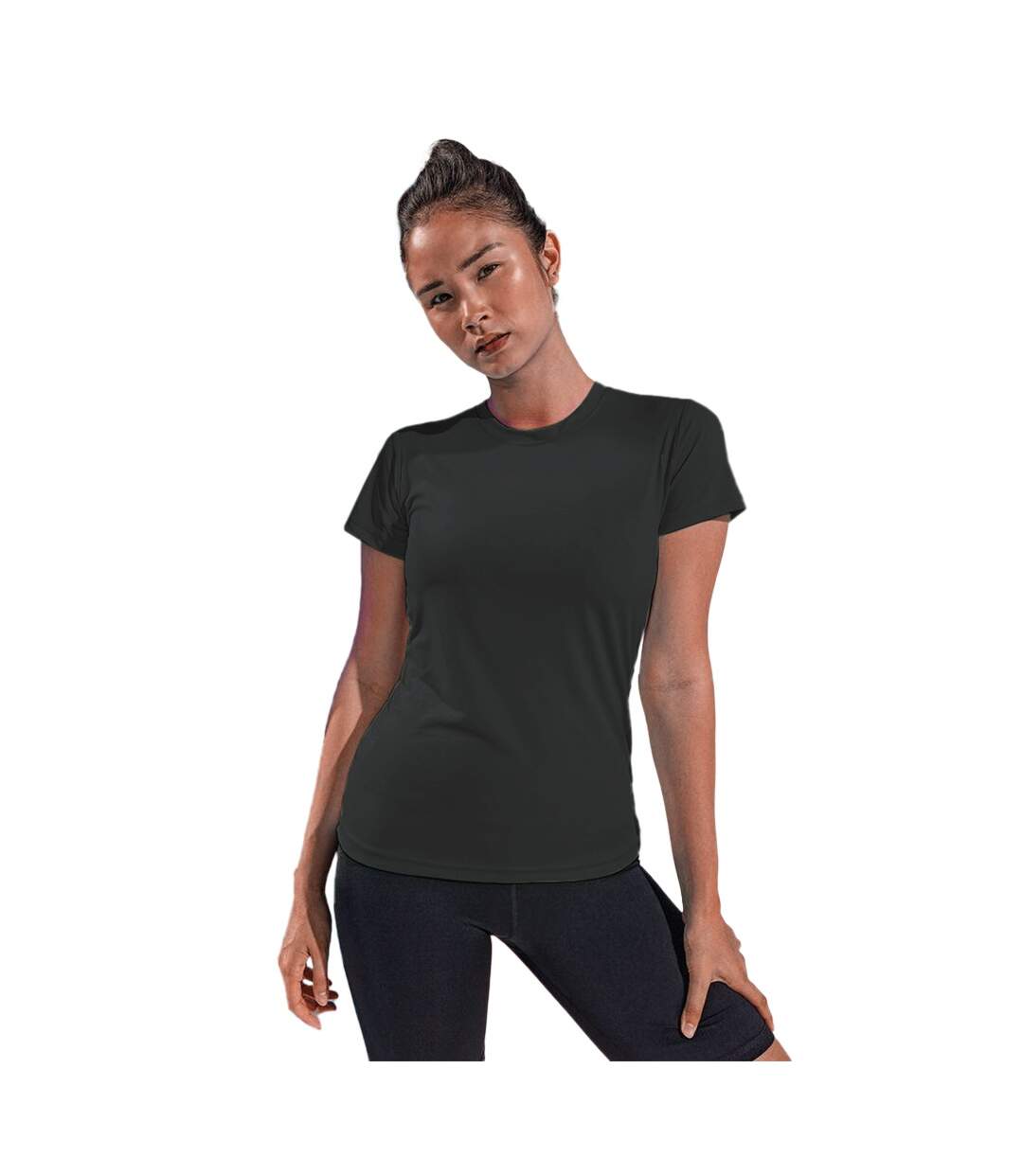 T-shirt sport femme noir Tri Dri