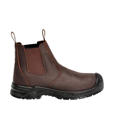 Womens/ladies Footwear Originals Leather Safety Boots Dark Brown Black Mascot