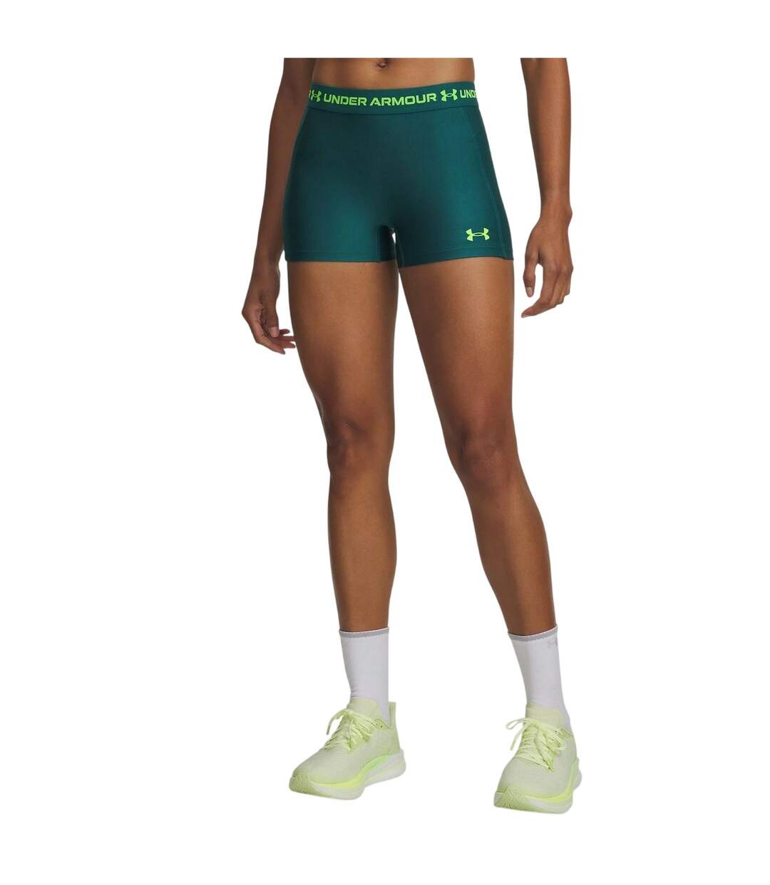 Womens/ladies Heatgear Shorts Green Heather Green Under Armour-2