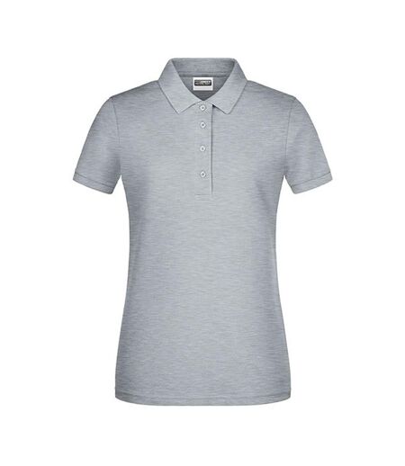 Polo Basic Femme Gris Chiné James And Nicholson