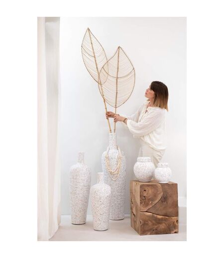 Vase Déco en Ciment Lauwra 100cm Blanc