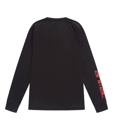 Mens Off Piste Recycled Base Layer Top Black Animal