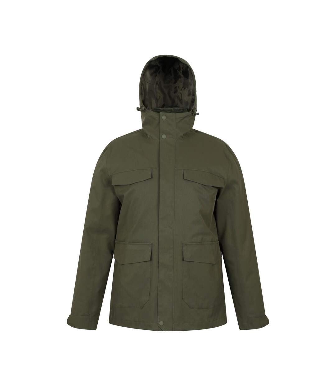 Mens Rushes 3 In 1 Waterproof Jacket Khaki Green Mountain Warehouse-1