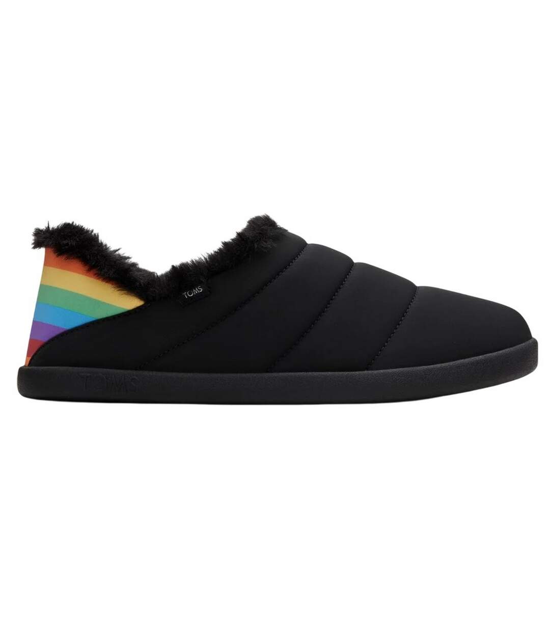 Womens/ladies Ezra Classic Slippers Black Toms-3