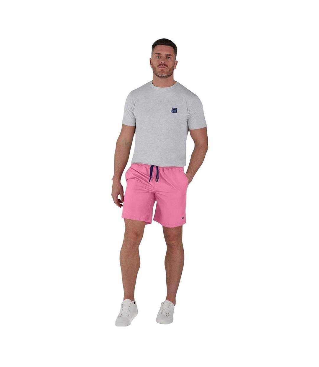 Short de bain homme rose vif Raging Bull-3