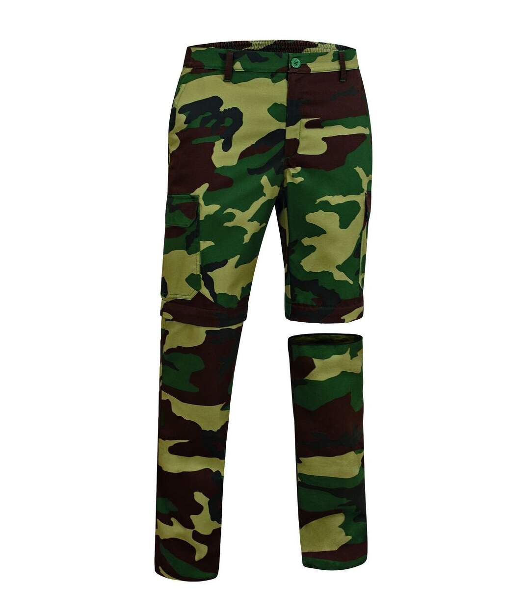 Pantalon trekking camouflage chasse pêche nature - WOODMAN - vert camo-1