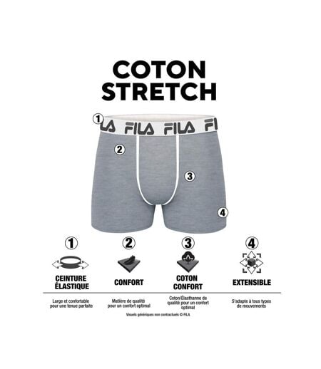 Lot de 4 boxers homme en coton FU5335 et FU5337 Fila