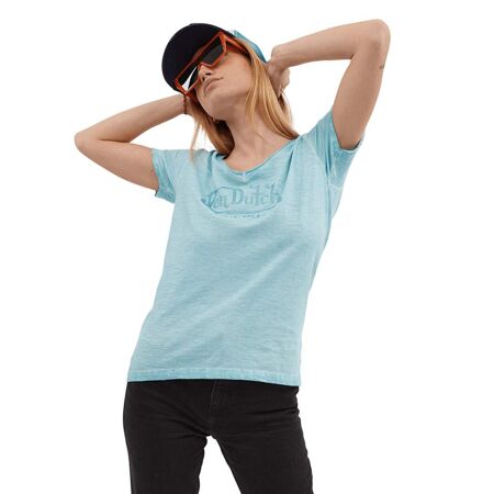 T-shirt femme Col en V effet usé avec strass en coton Oasis Vondutch