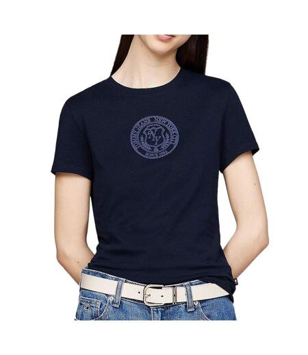 T-shirt marine femme tommy hilfiger varsity - l