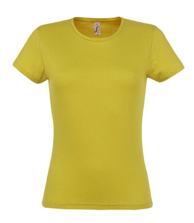 T-shirt manches courtes col rond - Femme - 11386 - jaune miel