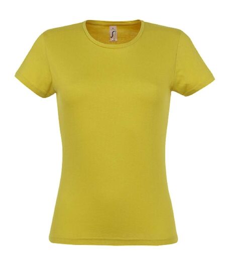 T-shirt manches courtes col rond - Femme - 11386 - jaune miel