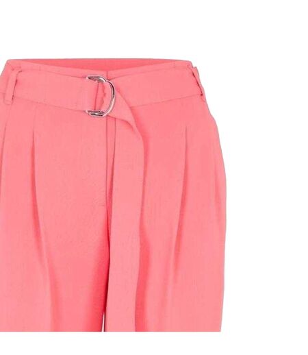 Womens/ladies Tapiah Plain Straight Trousers Bright Pink Boss