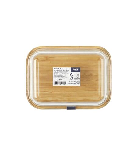 Lunch Box Verre & Bambou Repas 1,4L Transparent
