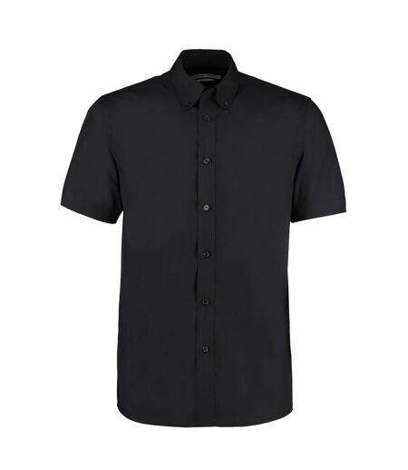 Chemise À Boutons Manches Courtes Workforce Homme Noir Kustom Kit