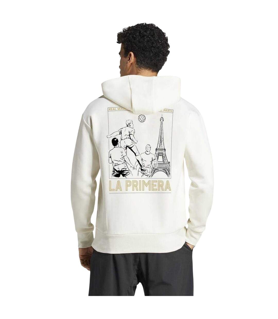 Sweat À Capuche Motif/style Real Madrid Cf 2025/2026 Homme Blanc Bleu Adidas-3