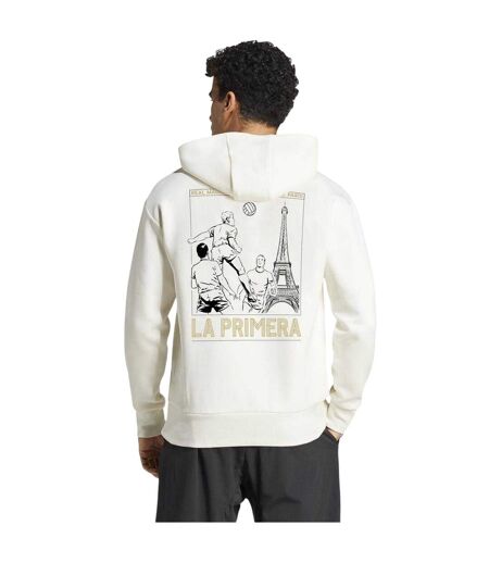 Sweat À Capuche Motif/style Real Madrid Cf 2025/2026 Homme Blanc Bleu Adidas