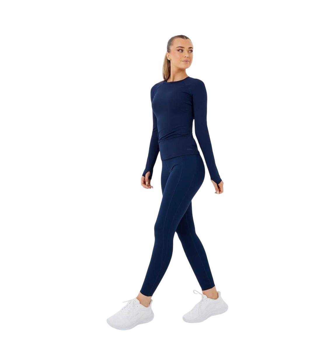 Womens/ladies Core High Rise Leggings Navy USA Pro-1