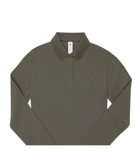 Mens My Long-sleeved Polo Shirt Camo Green B&C