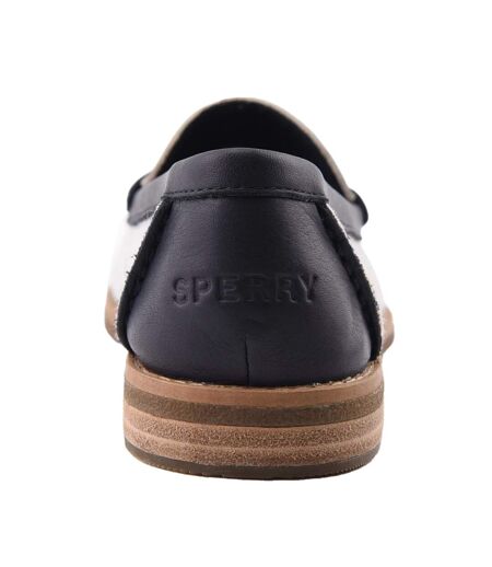 Mocassins Port Driving Femme Blanc Bleu Marine Sperry