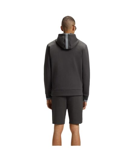 Mens Stretch Sport Full Zip Hoodie Dark Grey Boss