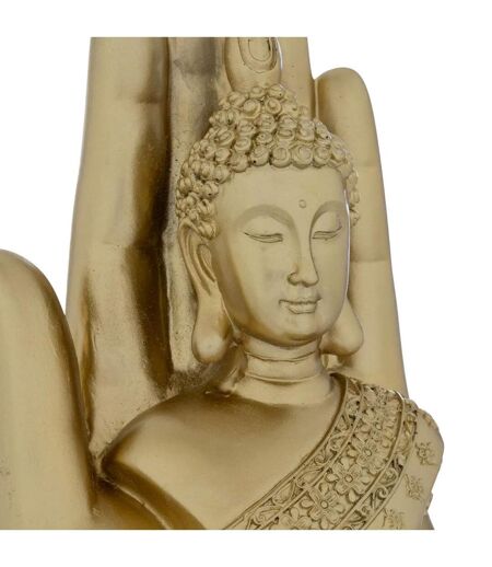 Bouddha Main Déco en Résine Andy 18cm Doré