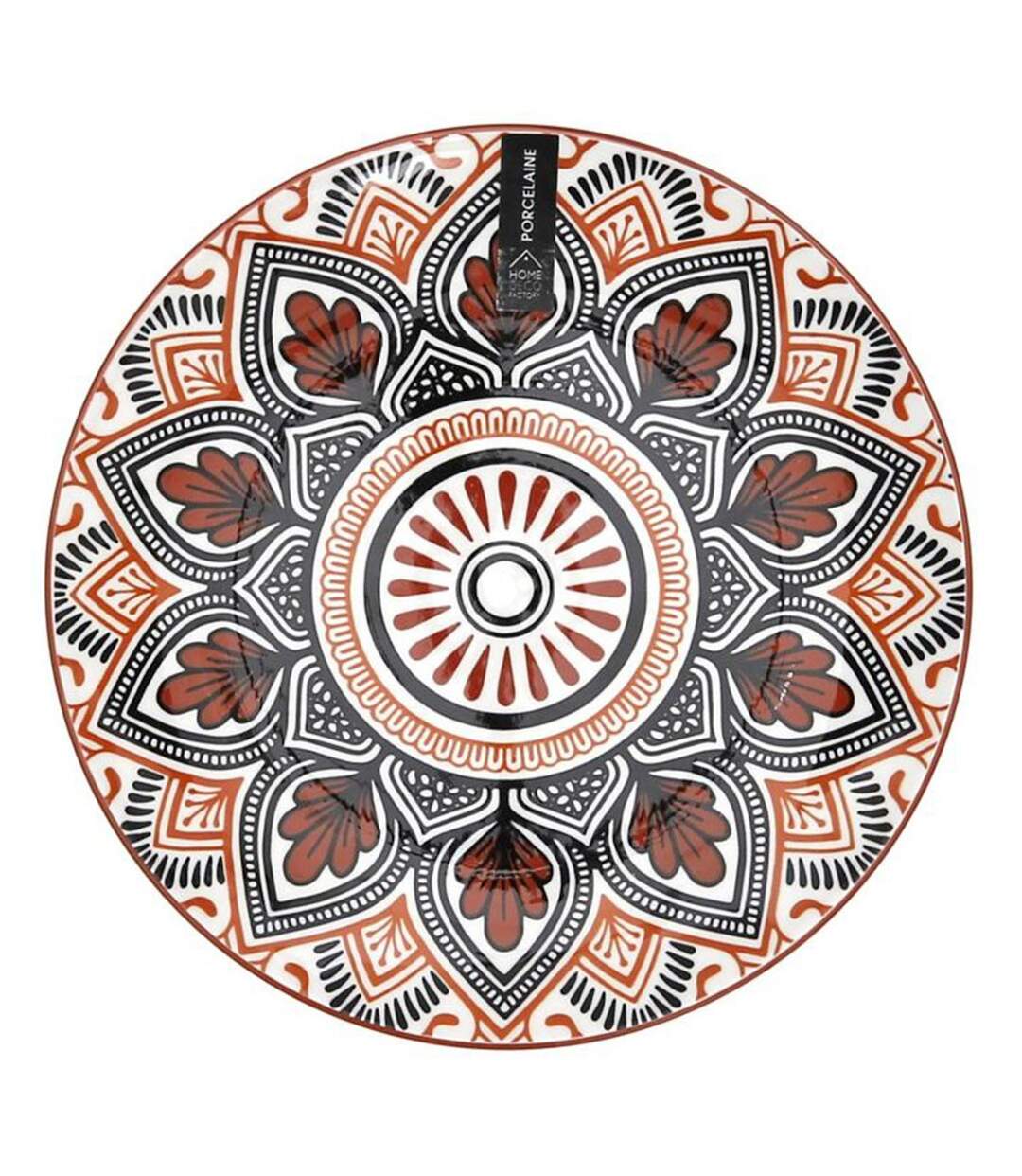 Lot de 6 Assiettes à Dessert Mandala 19cm Orange-1