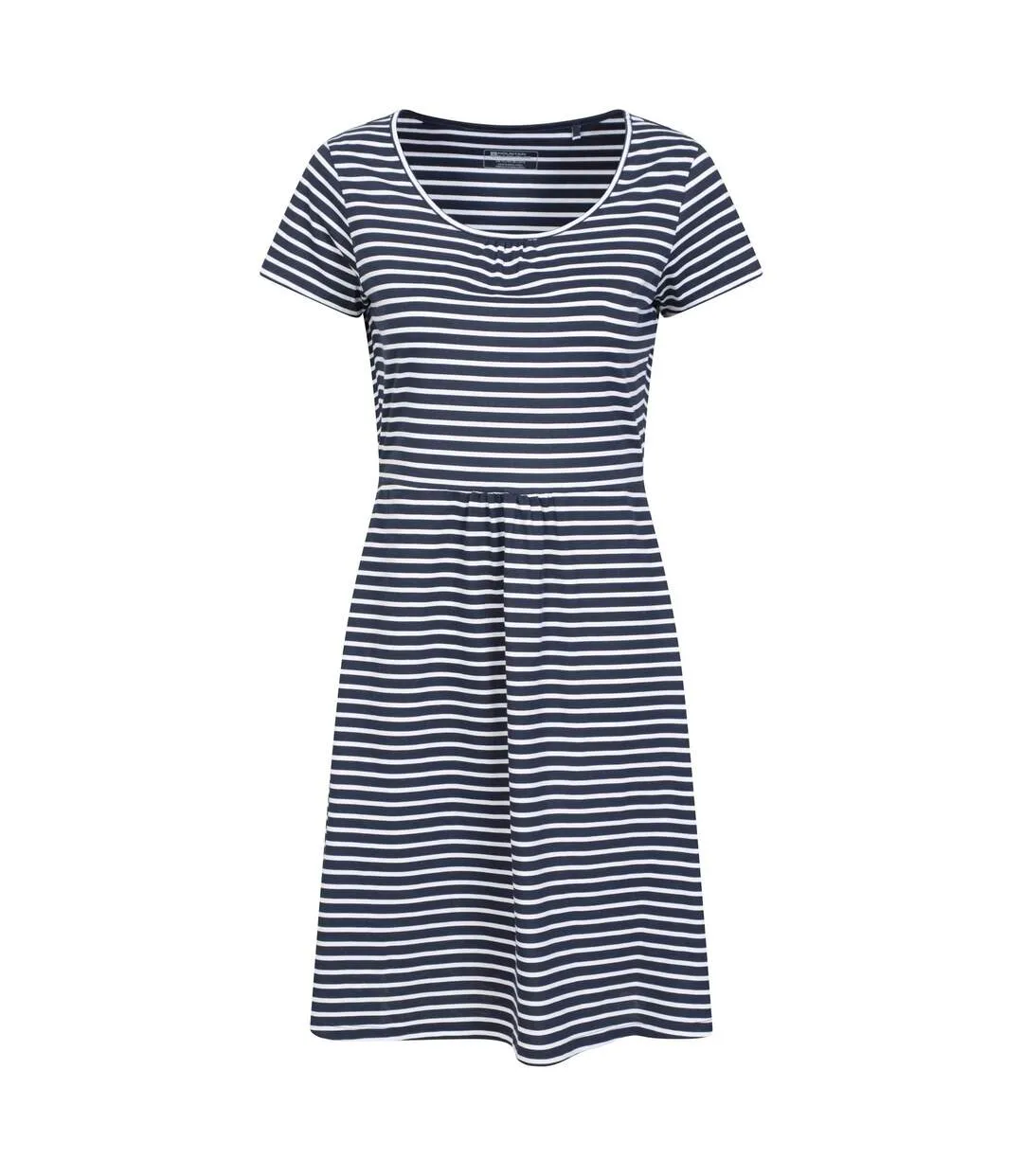 Womens/ladies Essentials Lora Stripe Skater Dress Blue Mountain Warehouse-1