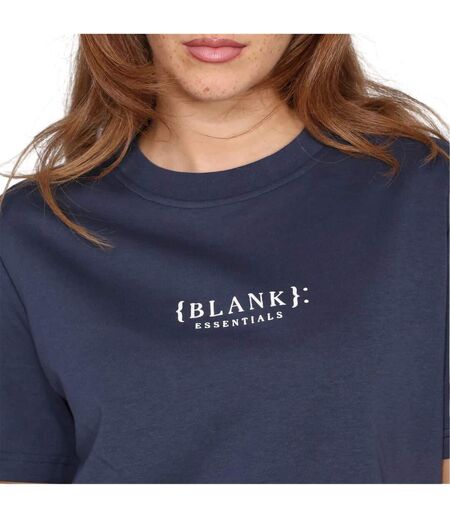 Womens/ladies Essentials Logo Boyfriend T-shirt Navy Blank Essentials