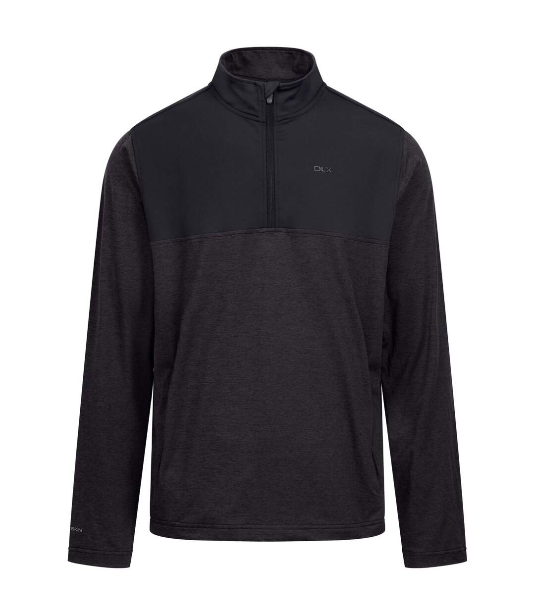 Haut De Sport Extensible À Col Montant Zippé Motif/style Panneau Contrasté Lawrie Homme Anthracite Chiné Trespass-2