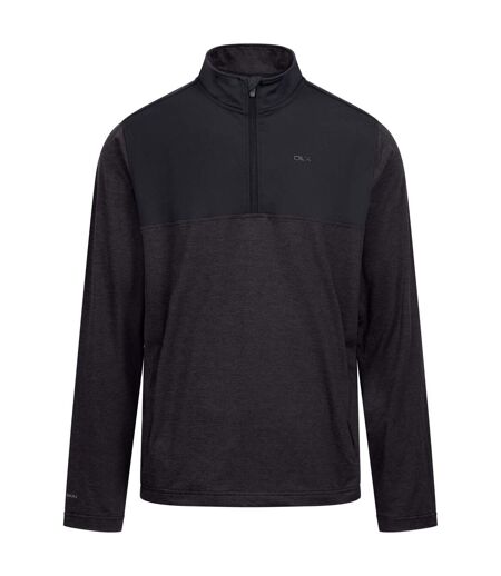 Haut De Sport Extensible À Col Montant Zippé Motif/style Panneau Contrasté Lawrie Homme Anthracite Chiné Trespass