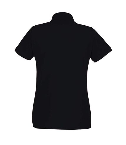Womens/Ladies Fitted Short Sleeve Casual Polo Shirt (Jet Black) - UTBC3906