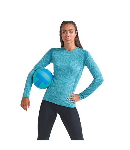 TriDri Womens/Ladies Seamless 3D Fit Multi Sport Performance Zip Top (Turquoise)