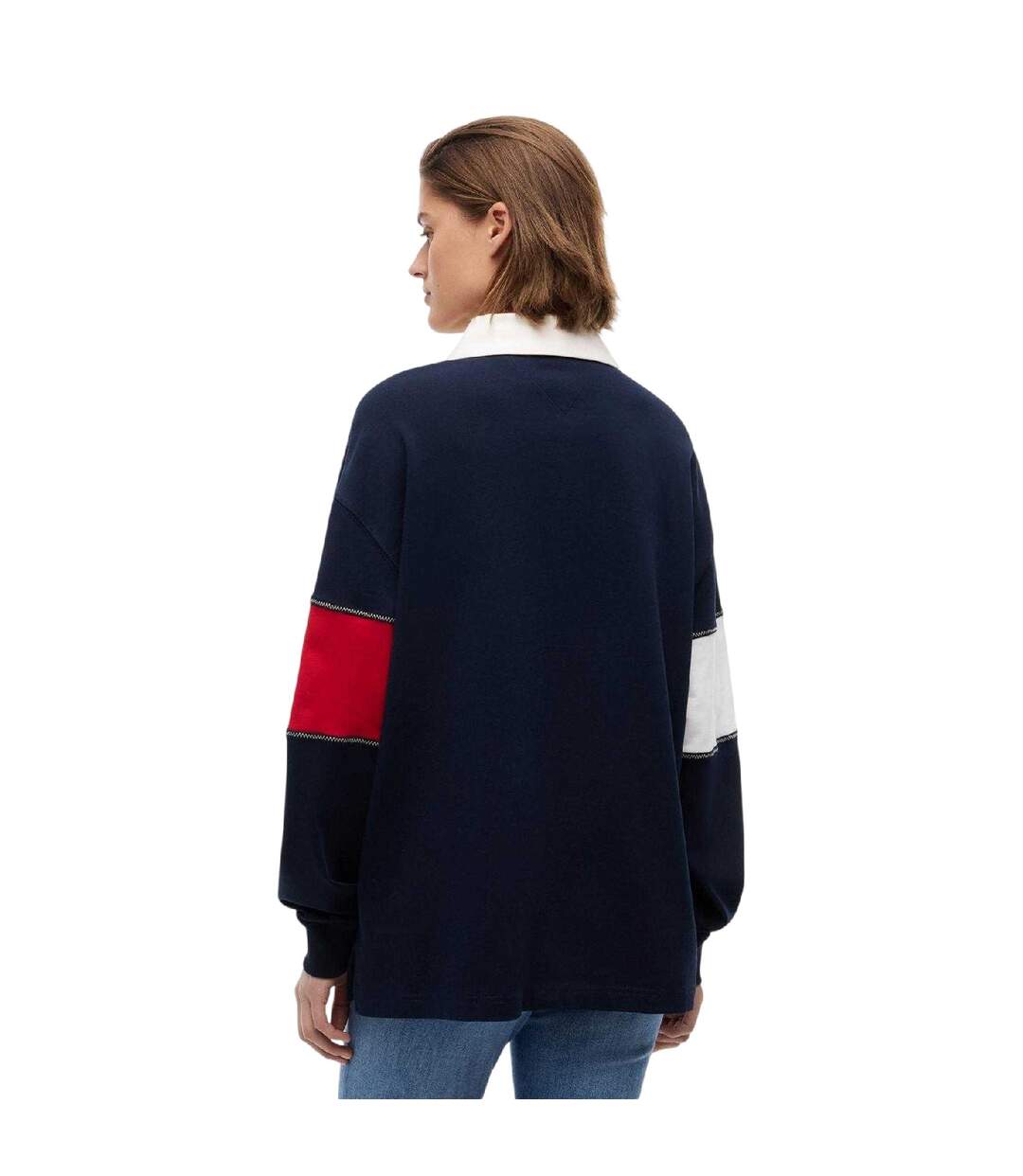 Haut De Rugby Manches Longues Femme Bleu Marine Foncé Tommy Jeans-3