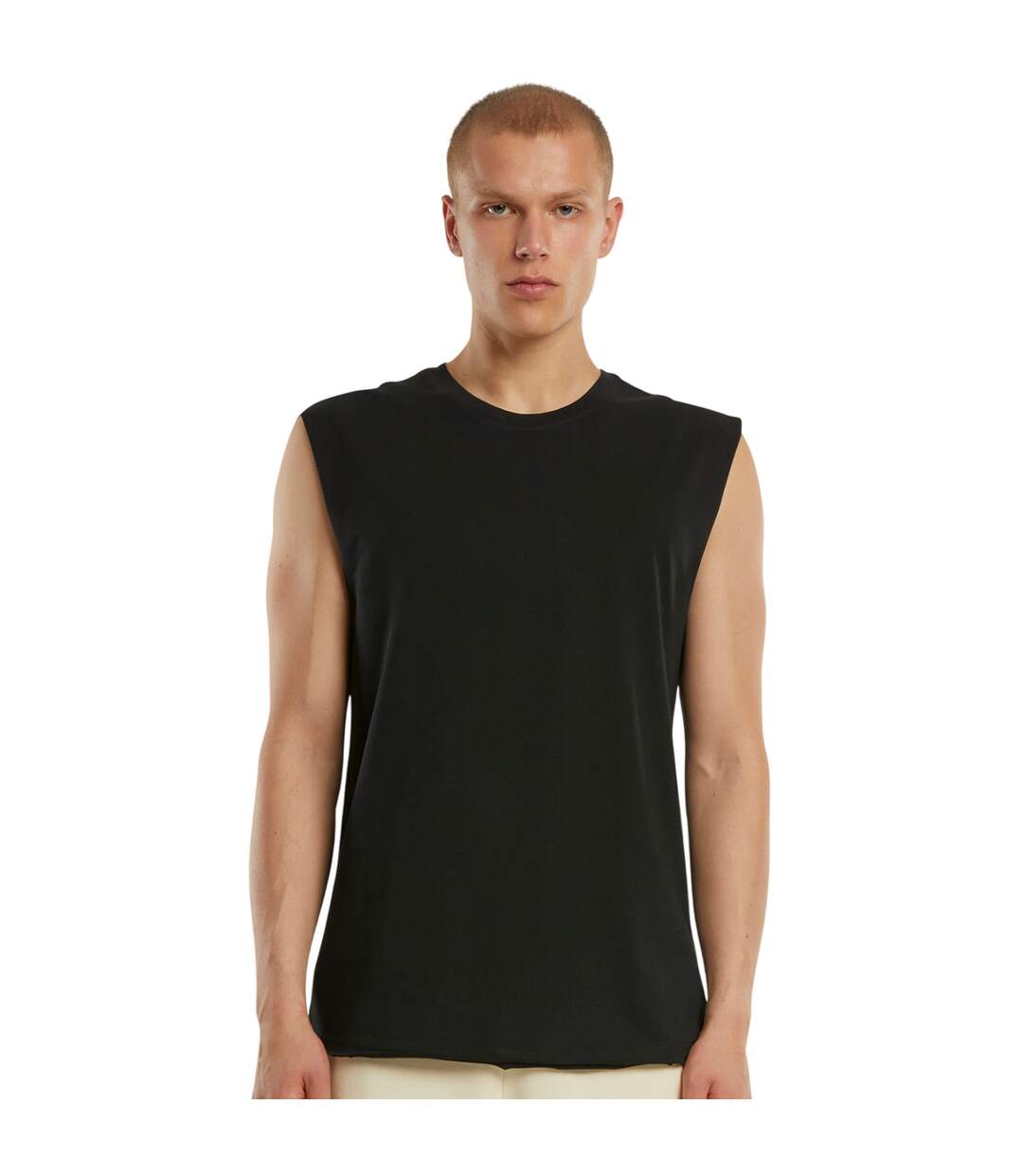 T-shirt Sans Manches Style Uni Homme Noir New Morning Studios-1