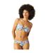 Womens/ladies Aceana Iii Abstract Floral Bikini Top Blue Regatta-4