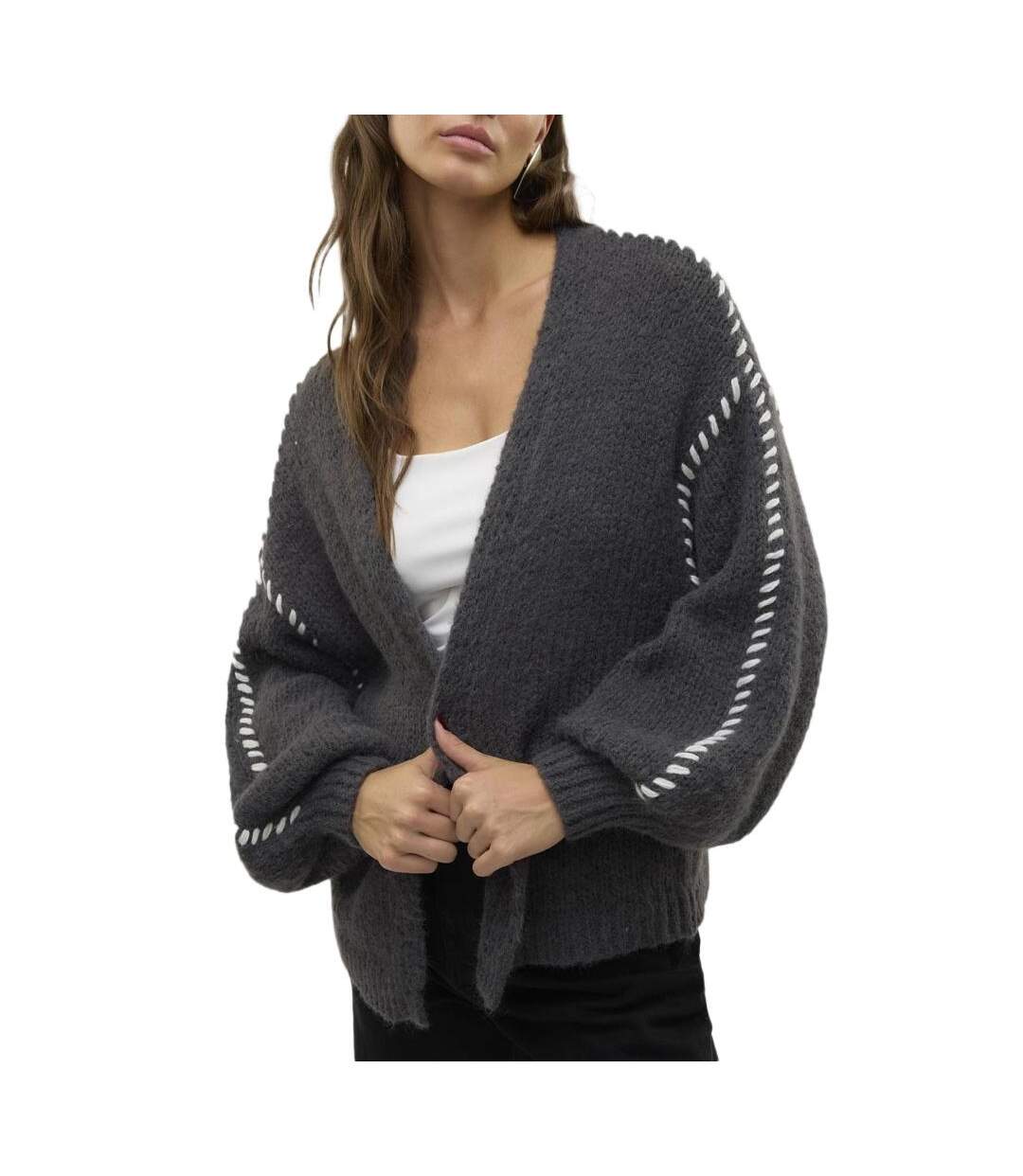 Gilet gris femme vero moda feng-1
